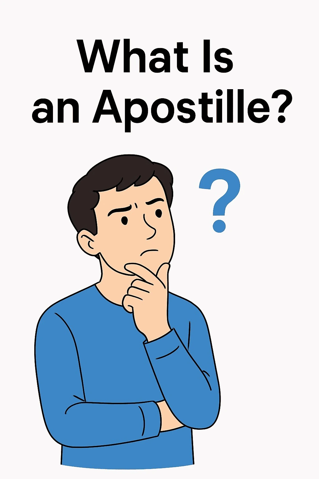 Curious man thinking about Apostille attestation and its meaning