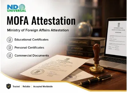 MOFA attestation document verified by the Ministry of Foreign Affairs